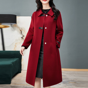 双面大衣女中长款宽松2022年新款配羊绒钐秋冬毛呢外套羊毛妮子冬