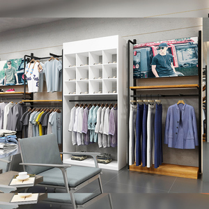 2021流行男装店展架男装货架安踏衣架服装店专用品牌展示架陈列架