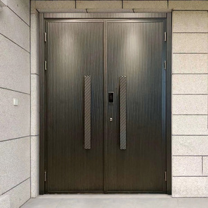 别墅大门双开门对开防爆防盗门家用铸铝门入户进户门乡村铜门定制