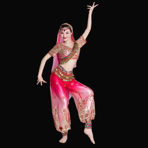 印度舞蹈演出服成人天竺少女尼泊尔性感传统沙丽高端肚皮舞表演服