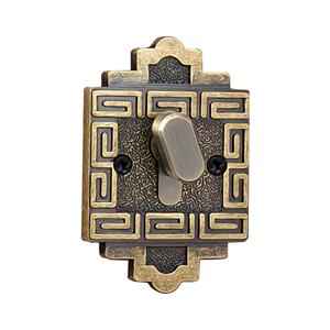 门锁仿古门锁馨尚纯铜暗锁全铜薄辅助锁隐形复古铜中式