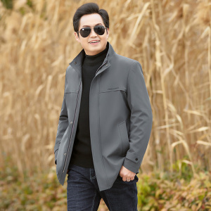 中老年外套男爸爸春秋款夹克上衣40岁50中年男士父亲秋装休闲衣服