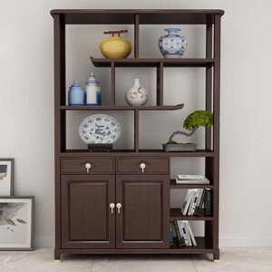 新中式实木间厅柜门厅玄关柜现代简约客厅入门隔断柜摆件饰品收纳