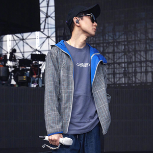 yoho有货潮牌 smg 林俊杰同款春秋新款圆领印花长袖叠穿卫衣男