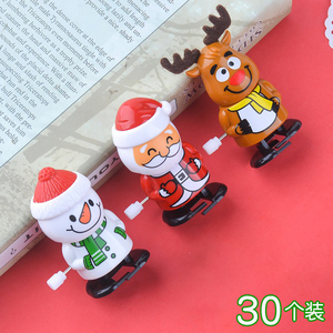 创意发条圣诞玩具老人雪人麋鹿节日小礼物可爱卡通小学生幼儿园