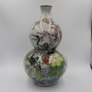清乾隆年制粉彩福寿图葫芦花瓶 做旧真老瓷器摆件品 仿古董文玩