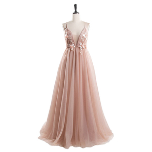 深藏在v薄纱长裙2020年没有背花腮红一个特殊的场合线舞会礼服