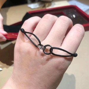 cartier/卡地亚经典款love红绳手链 18k金瓷镶钻双环男女情侣手环