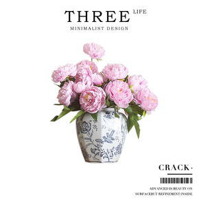 Tlife·Cracke·花瓶陶瓷青花瓷中式复古瓷器客厅插花摆件 | 冰裂