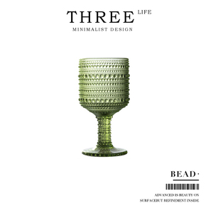 Tlife·Bead·高脚玻璃杯法式复古浮雕红酒杯葡萄酒杯家用 | 珠点
