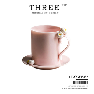 Tlife·Flower·杯具马克杯陶瓷创意手工捏花咖啡杯碟精致 | 花语