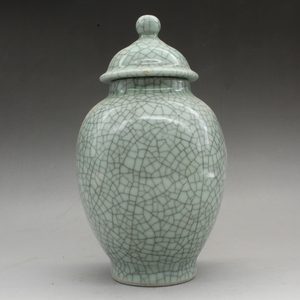 宋哥窑开片将军罐古董古玩瓷器仿古仿古摆件收藏