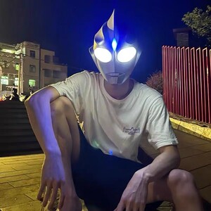 奥特曼儿童头套迪迦头盔成人会发光道具男孩正版超人网红面具同款