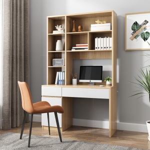 现代简约小户型写字台卧室家用热销榜1.2米书桌书架一体书柜组合
