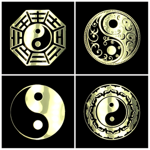 太极八卦图阴阳五行八卦金属贴手机贴纸后壳装饰手机壳背贴电脑贴