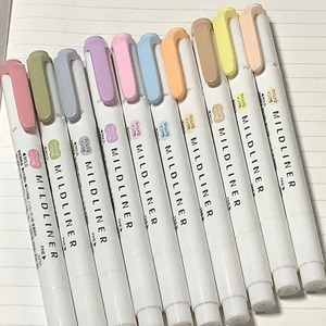 日本ZEBRA斑马荧光笔WKT7新色盐系NTC双头标记笔温和系学生手账用