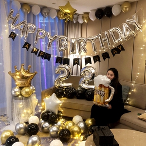 生日礼物女生18岁成年礼场景布置背景墙女孩男孩派对用品网红气球
