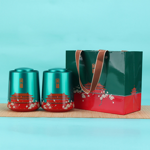 茶葉罐包裝鐵罐空盒子大紅袍正山小種通用半斤裝圓形家用金屬茶罐
