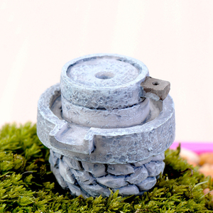 微景观迷你小摆件可爱卡通装饰仿真石磨创意造景摆设盆栽小道具