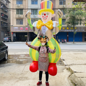 1劳动节充气小丑拍手广场商场演出互动道具胖小丑3.5米气球模型