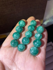 天然青龙云母散珠单珠祖母晶祖母绿锂云母绿超七男女水晶饰品礼物