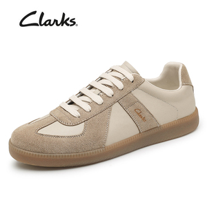 Clarks其乐男鞋真皮德训鞋男款2024春季新款平底休闲运动百搭板鞋