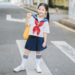 白雪-丸子小妹妹 女童jk制服短袖7-12岁小学生女孩水手服套装全套