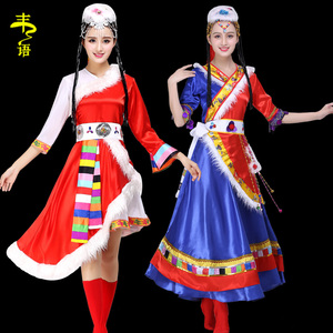 藏族舞蹈服女藏式广场舞套装成人西藏衣服少数民族风卓玛草原舞