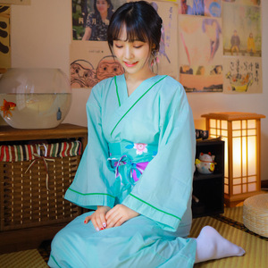 日式和服浴衣女士款温泉浴场日系浴袍睡袍柔软家居服简易腰带美观