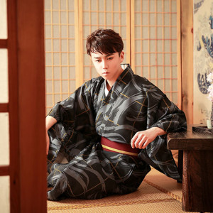 日本男士和服浴传统正装武士装传统和服套装cos火花大会