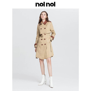 nolnol秋季2020新款中款小个子中长款气质收腰chic早秋外套风衣女