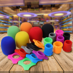 加厚话筒套防滑圈量贩ktv咪套u型海绵套咪罩防喷套防摔防滚硅胶手持