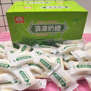 盒装美乐清凉奶糖200g克/盒 薄荷味奶糖软糖怀旧六一休闲小零食糖