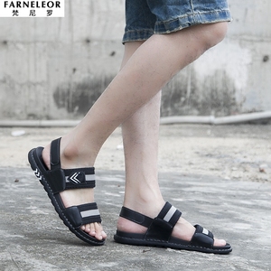 皮冷鞋男凉鞋可泡水帆布拼接飞行员沙溪配短裤的软底山地防滑推鞋