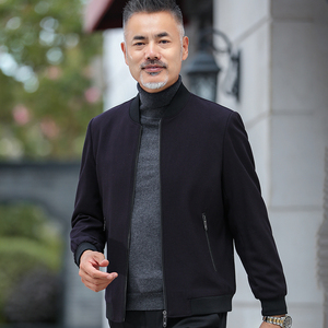 中年夹克男爸爸春装外套40休闲薄款50岁老爸60老人爷爷秋天上衣服