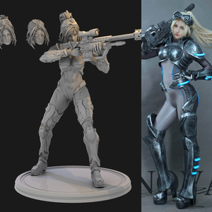 星际争霸指挥官诺娃 1/24gk白模 1比12手办3d打印树脂模型 283