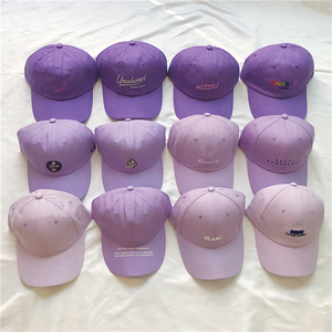 淡紫色鸭舌帽女ins夏天百搭香芋紫字母刺绣棒球帽遮阳浅紫防晒帽