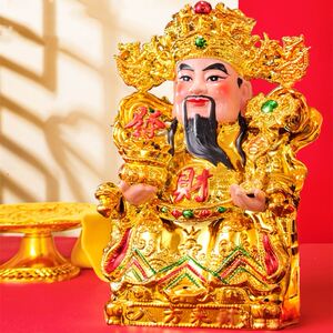 招财做生意的财神爷摆件简单小神像佛像店铺招财供奉客厅家用菩萨