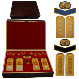 五五金绡绣肩章组合款校尉礼服肩章金绡绣领章