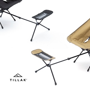 tillak脚托户外公园露营便携月亮椅折叠椅脚托黑色支架卡杜拉面料