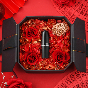 【520礼物】大牌macerio口红602小辣椒色八角玫瑰礼盒套装送女友