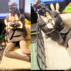 1:6 ud ph钢骨 岚包胶素体女兵人女娃情趣sm道具皮革拘束衣绳衣