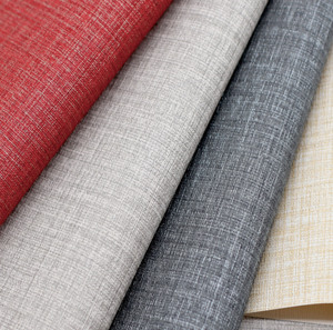 灰色麻布纹pvc工程墙布窄幅硬包布红色亚麻 figura  fg131 paeny