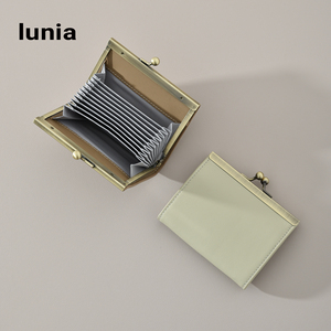 lunia/路尼亚树膏油蜡头层牛皮风琴卡包复古口金夹子驾驶证零钱包