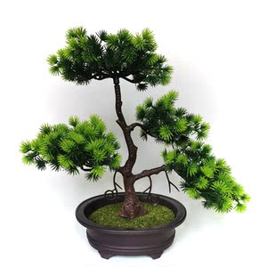仿真迎客松树盆景室内桌面摆设假花植物小盆栽客厅绿植装饰品摆件