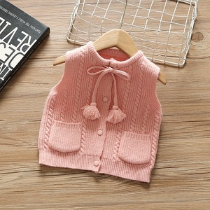 女宝宝针织毛线背心2022春季婴儿马甲开衫坎肩公主1周岁2女童马夹