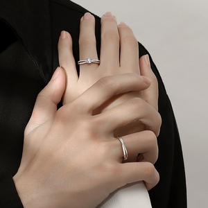 情定一生莫比乌斯指环定制婚礼情侣款s925纯银戒指女开口可调节