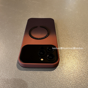橙紫渐变大视窗+黑半磁吸圈简约15适用于苹果14promax手机壳12 13 xs xr防摔8plus全包边7加厚高级感新款男女