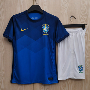 2021巴西队球衣客场10号内马尔12号马塞洛短袖蓝色足球服训练套装
