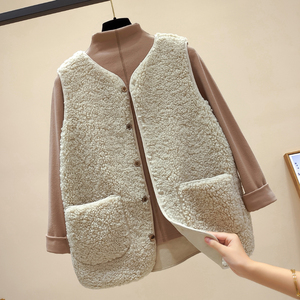 背心冬女马甲秋冬羊羔绒韩版